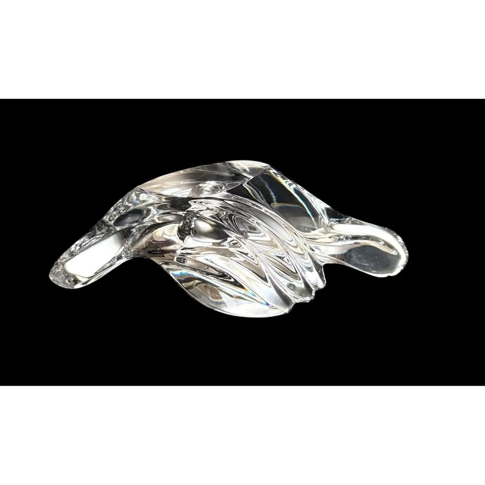 2 Gorham Full Lead Crystal Swallow Candle Holder Bird‎ Candlesticks W. Germany